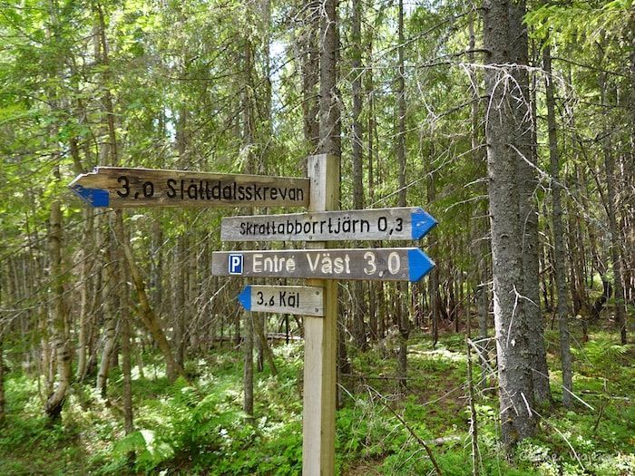 Ruta de senderismo Slåttdalsskrevan-Señales durante la ruta de Slåttdalsskrevan