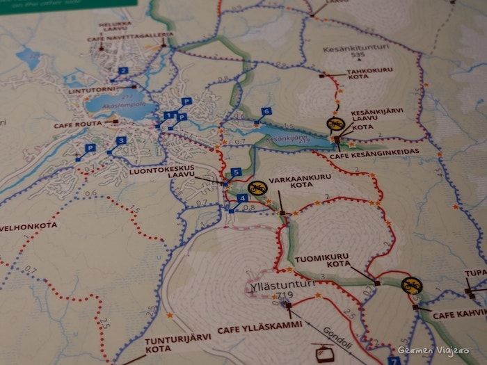 Ruta de senderismo Varkaankurupolku, PN Pallas-Yllästunturi-Plano con varias rutas por el PN Pallas-Yllästunturi