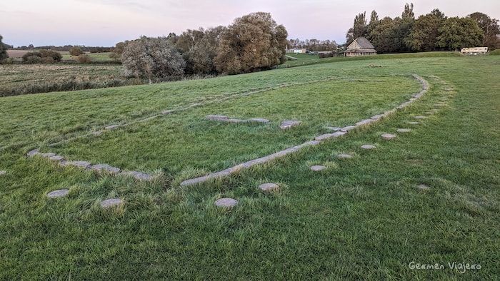 Fortalezas vikingas circulares de Dinamarca_Marca de ubicación casas comunales de Trelleborg