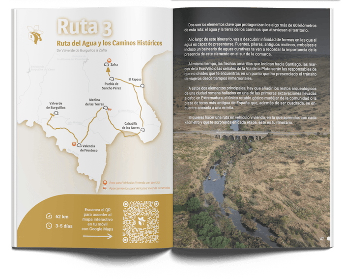 Guía Rutas por Zafra-Río Bodión en Autocaravana y Camper